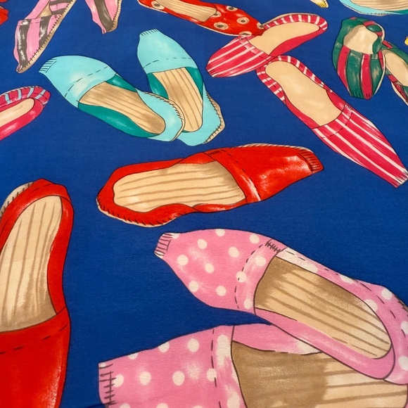 Echo Japan 100% Silk Scarf 🇯🇵 | Colourful Shoes Print 30” Square - Picture 8 of 10